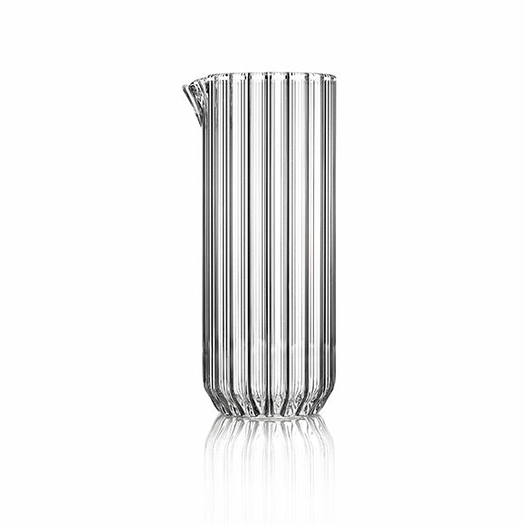 Contemporary fluted glass carafe by designer Felicia Ferrone.