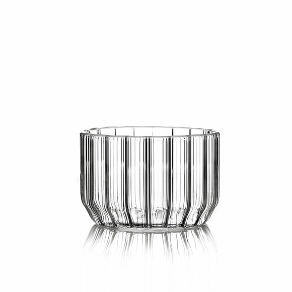 Designer glass bowl in fluted glass by Felicia Ferrone.