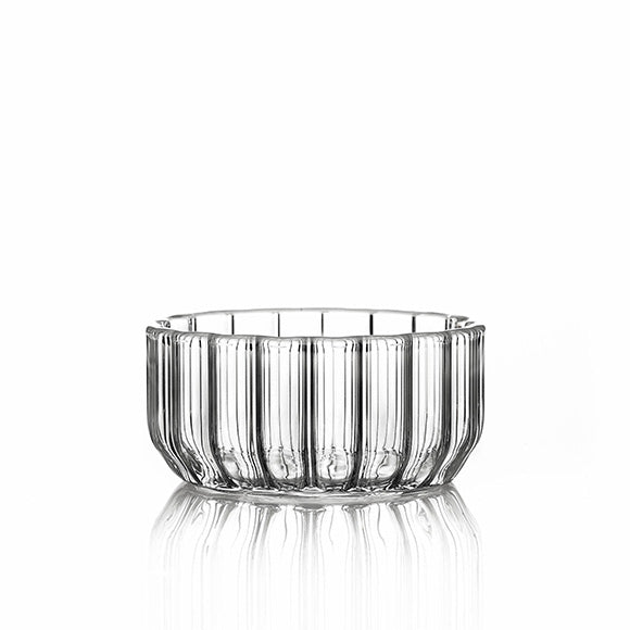 Designer glass bowl in fluted glass by Felicia Ferrone.