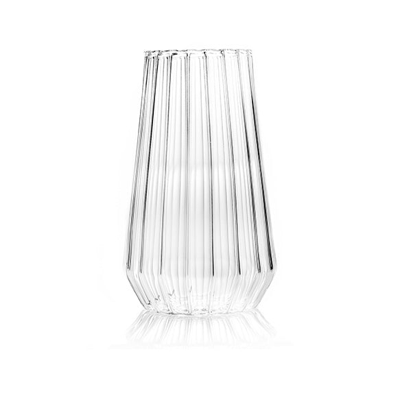 Fluted glass flower vase by designer Felicia Ferrone.