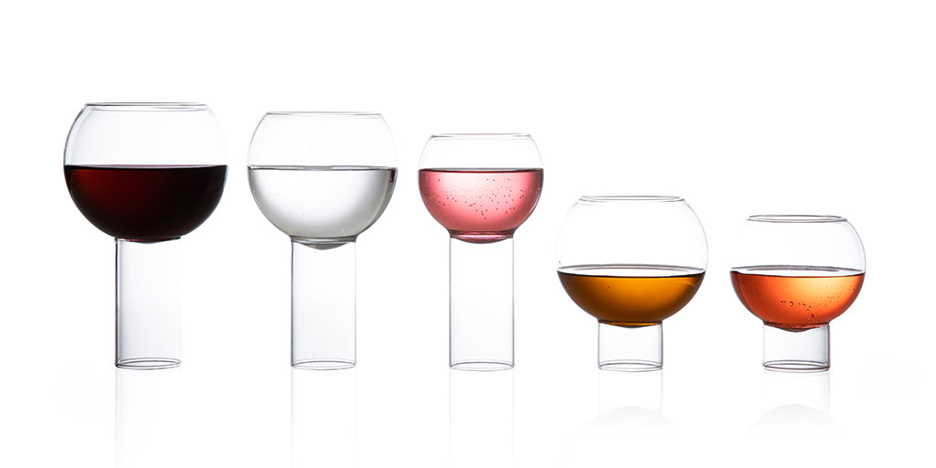 All sizes of the Tulip Collection of glassware.