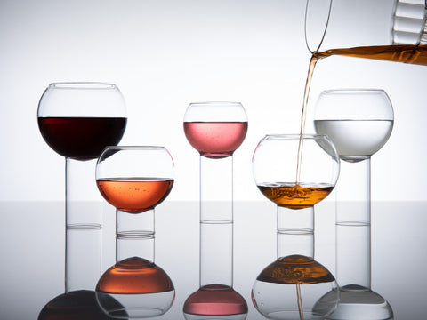 All sizes of the Tulip Collection of glassware.