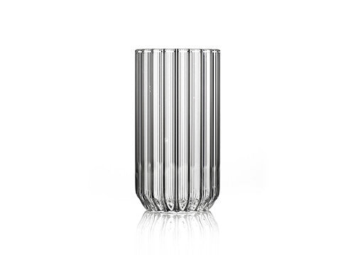 Single large fluted glass by designer, Felicia Ferrone. 