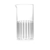Clear carafe for water or juice, half fluted and half smooth glass, designed by Felicia Ferrone. 