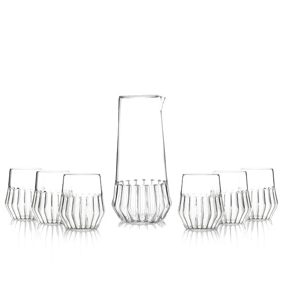 Fferrone Mixed Carafe and Small Glass Set by Design Milk