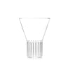 Designer clear glass by Felicia Ferrone with fluted base and clear goblet. 