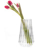 Fluted glass flower vase by awarded designer, Felicia Ferrone. 