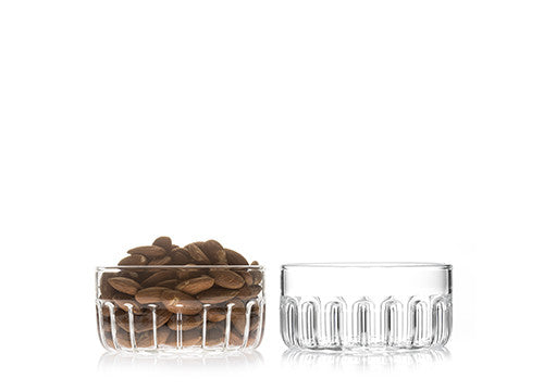 Designer glass bowl for candies or nuts by Felicia Ferrone. 
