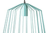 Close up of the bird cage lamp in turquoise.